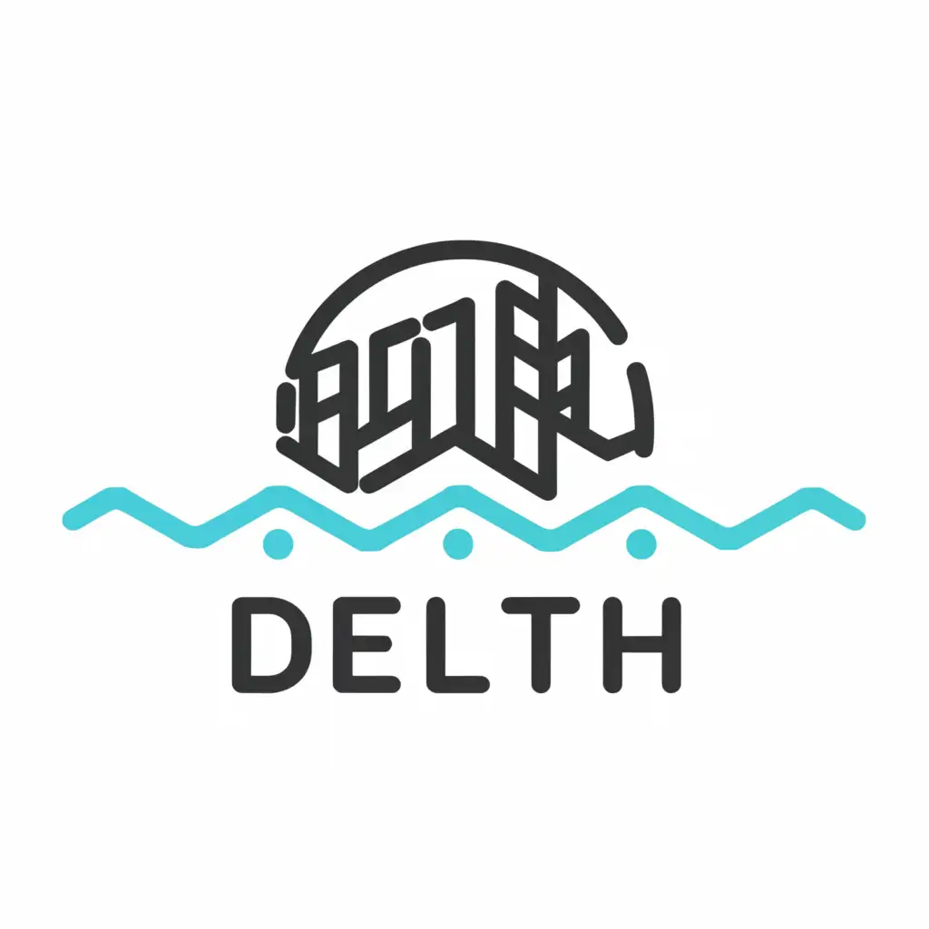 a logo design,with the text "Delth", main symbol:City/Waves,适中,be used in 旅行 industry,clear background
