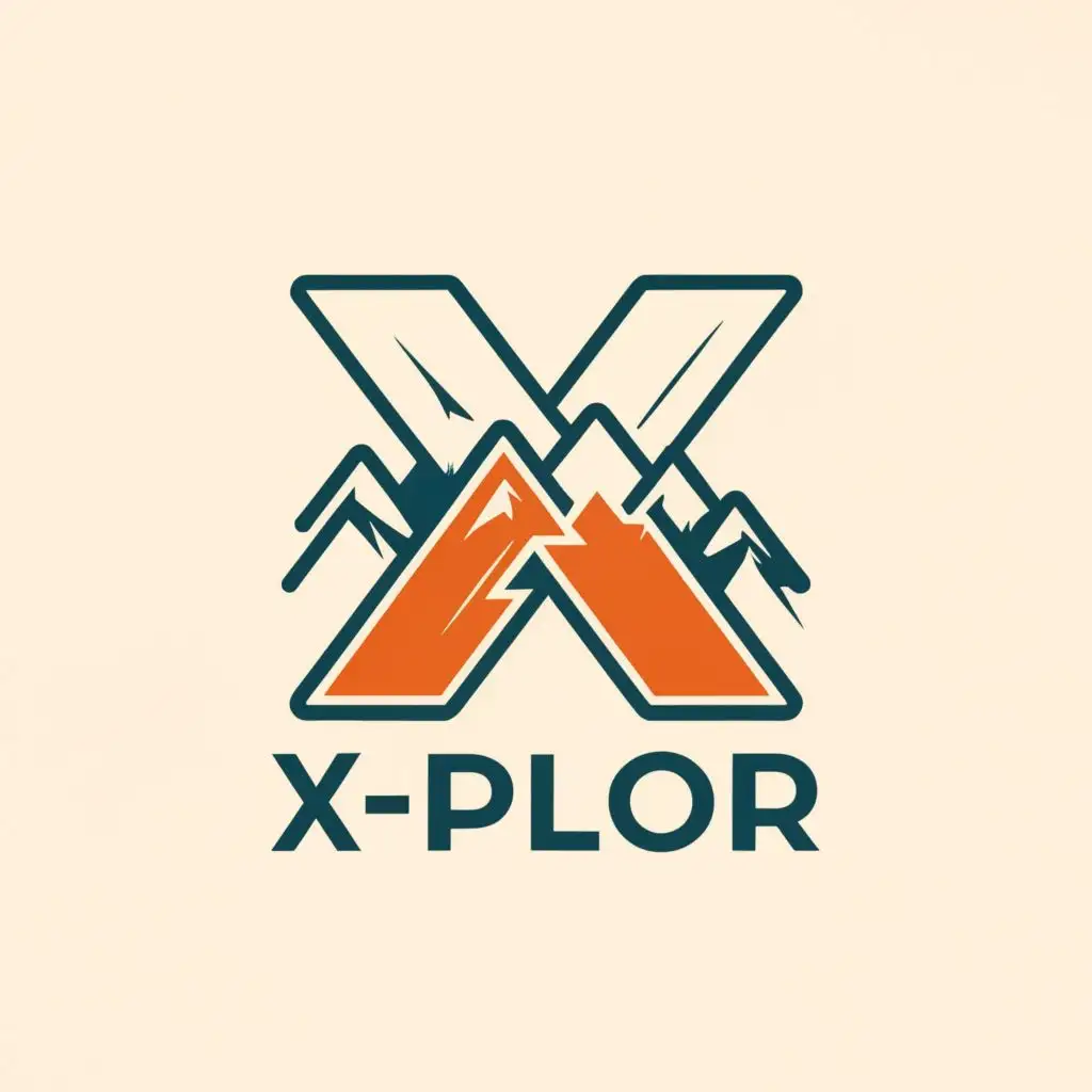 logo, X with mountain, with the text "X-plor", typography, be used in Travel industry