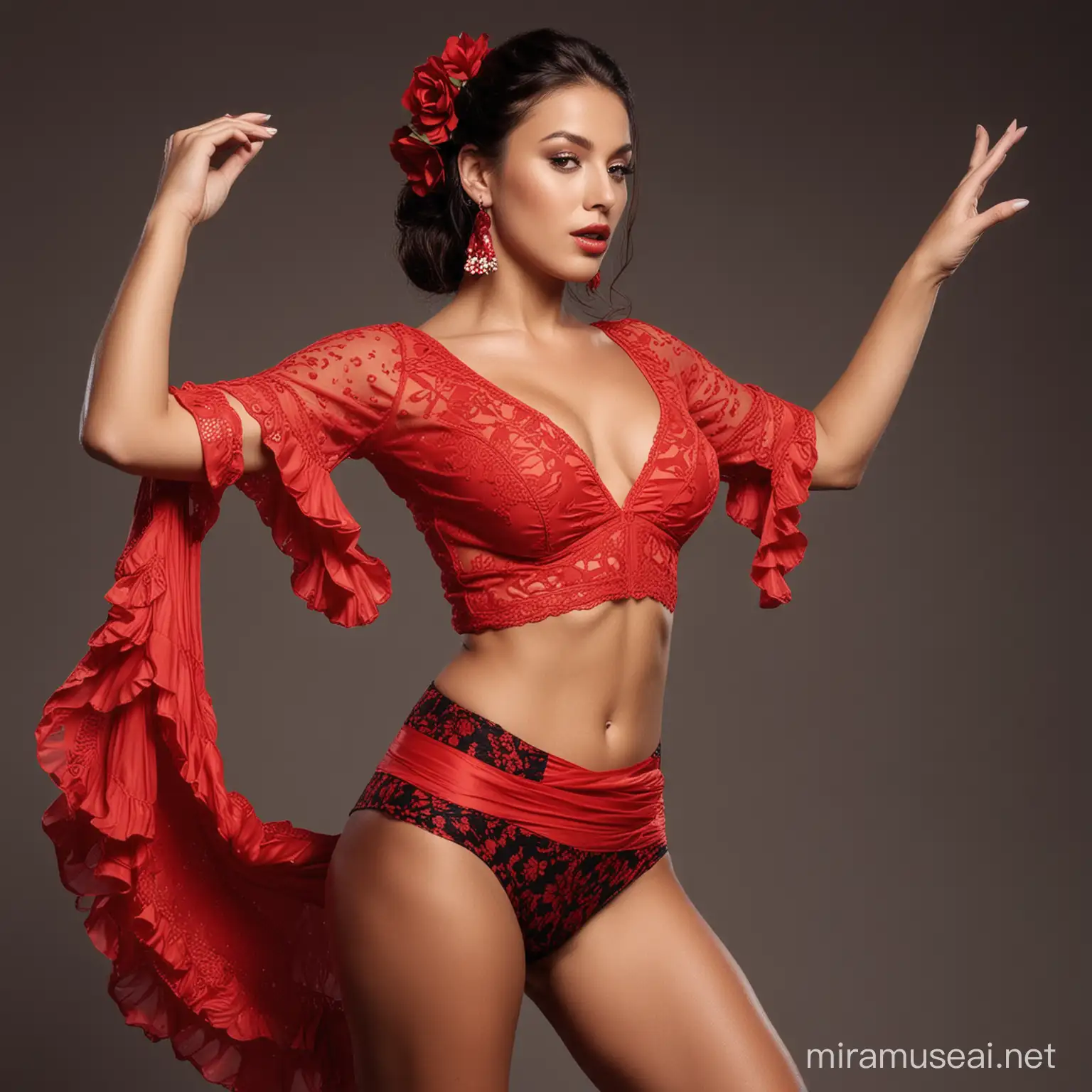 Sensual Flamenco Dancer Performing with Elegance and Passion