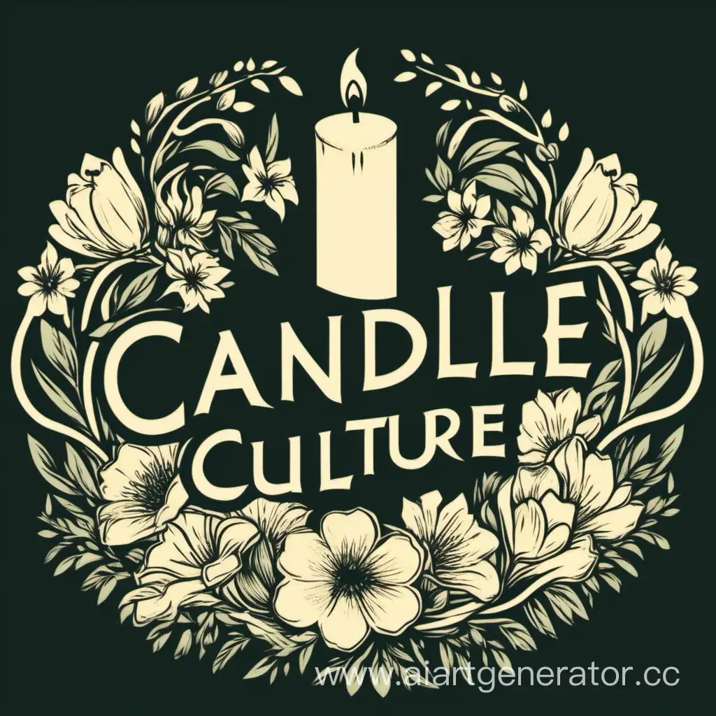 Логотип candle culture, который обвивают цветы
