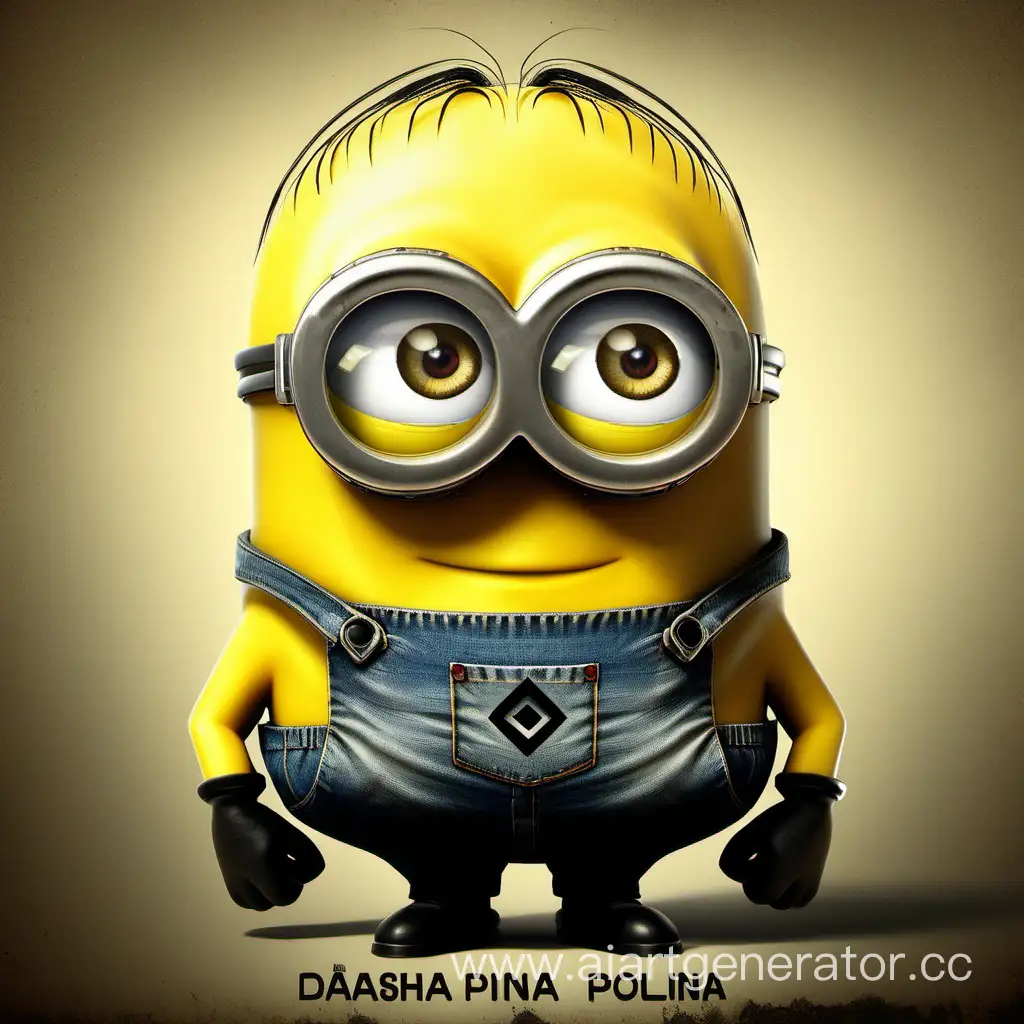 Adorable-Buff-Minion-Holding-Dasha-Polina-Sign