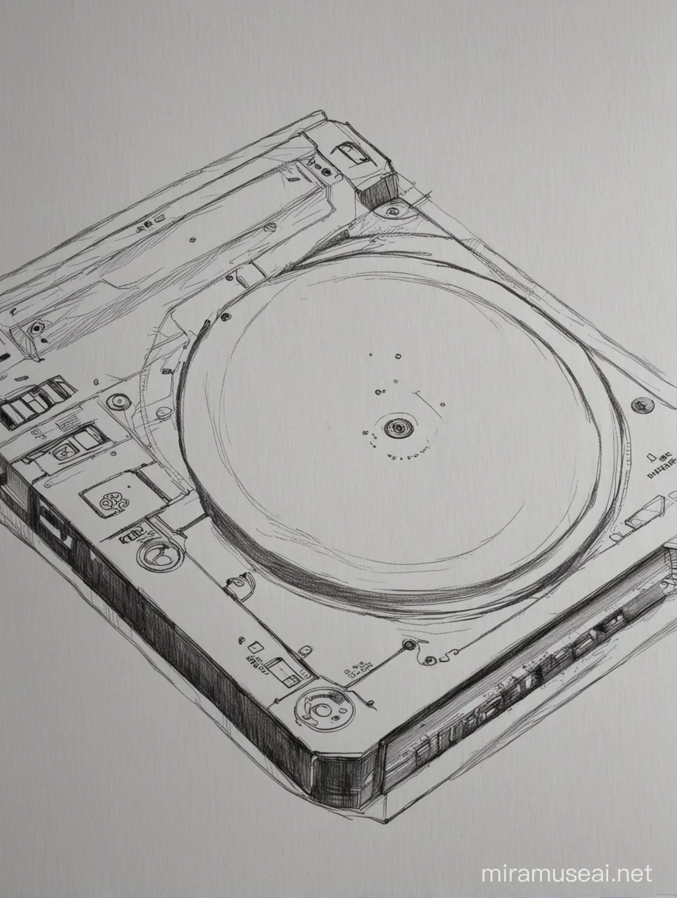 Draw a technological CD player