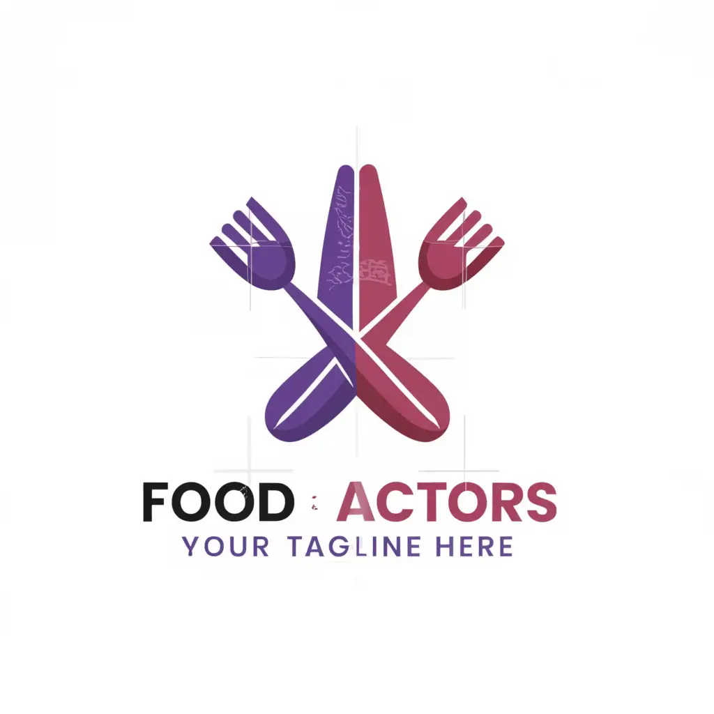 a logo design,with the text 'Food actors', main symbol:Need simple logo for a website, should be  aesthetics  include shades of purple and rose.,Moderate,clear background