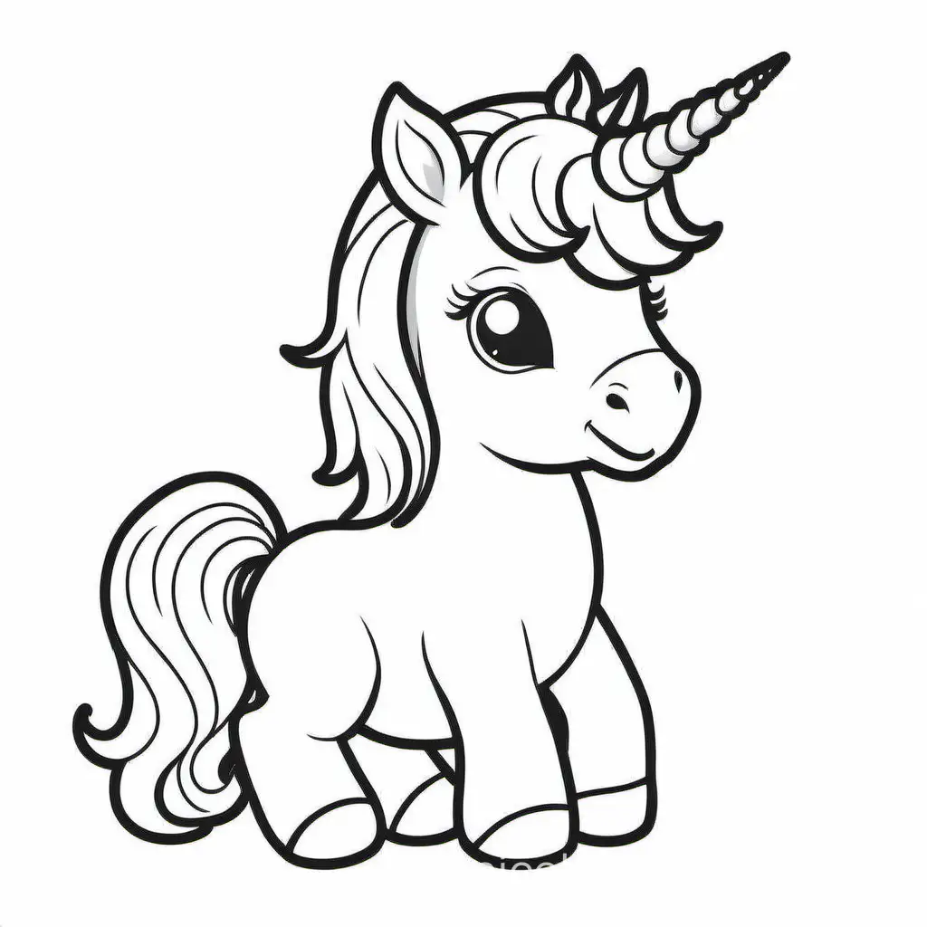 Simple-Baby-Unicorn-Coloring-Page-with-Ample-White-Space