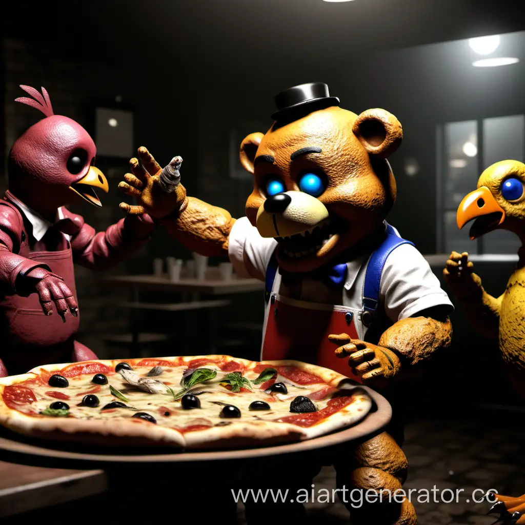 Freddy-Fazbear-Battles-Birds-at-Dodo-Pizza-Animated-Showdown-Scene