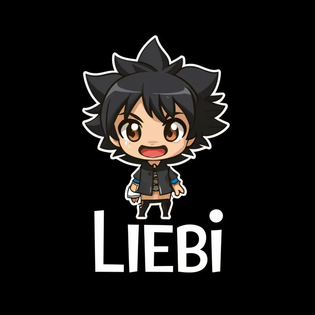 LOGO-Design-For-LIEBI-Anime-Character-in-Black-Cover-with-Striking-Typography