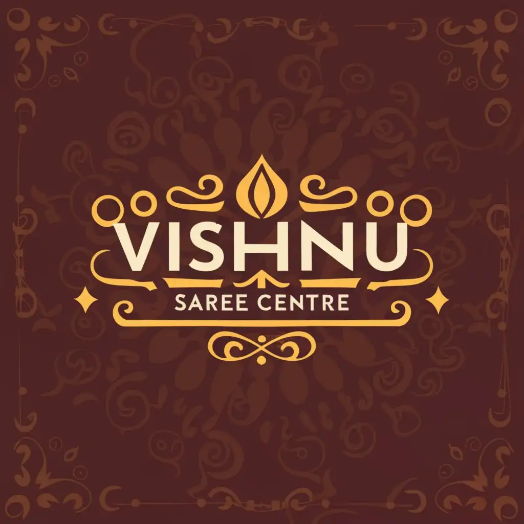 logo, Vishnu Saree Centre Sikta, with the text "Vishnu Saree Centre", typography