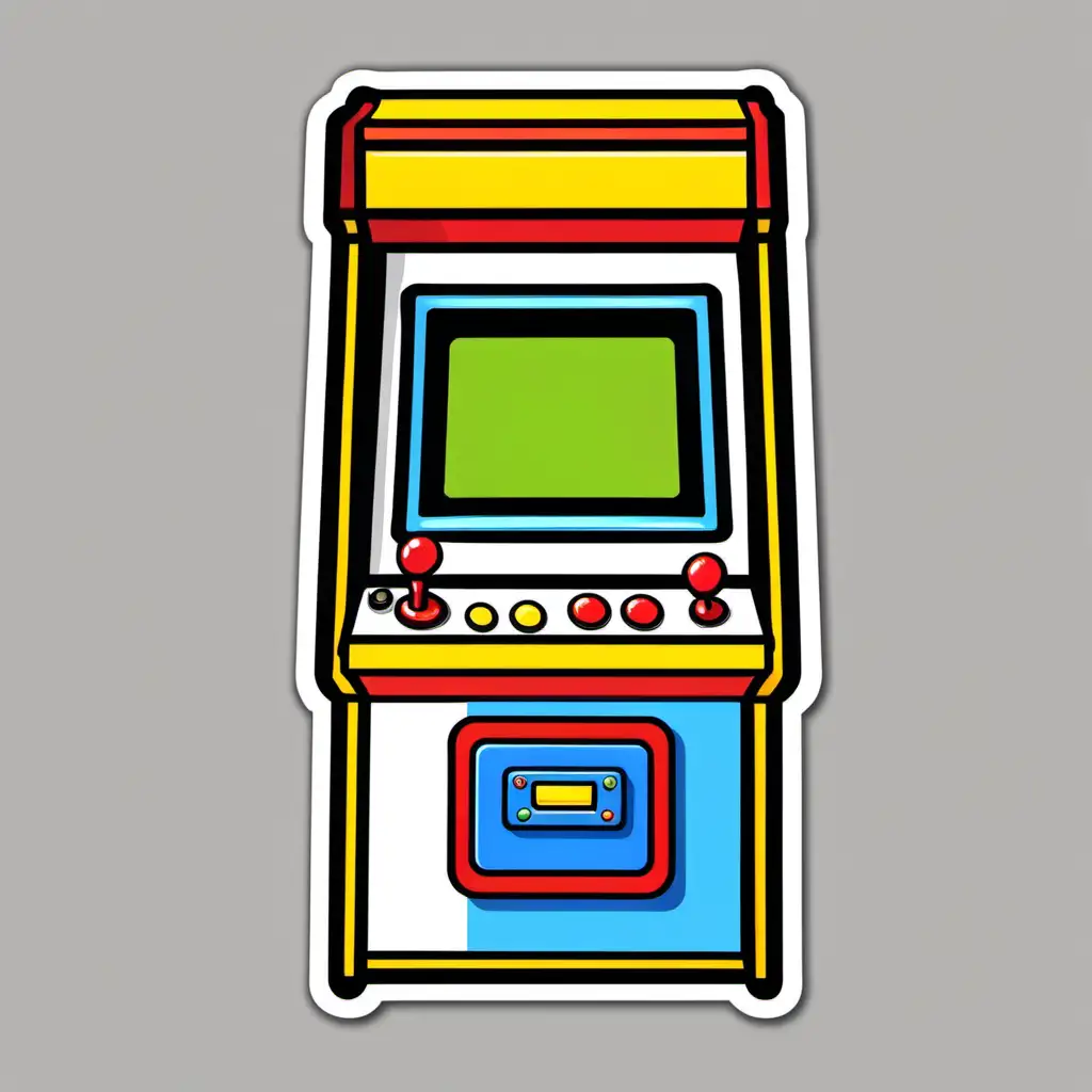 Colorful Arcade Machine Sticker for Fun and Entertainment