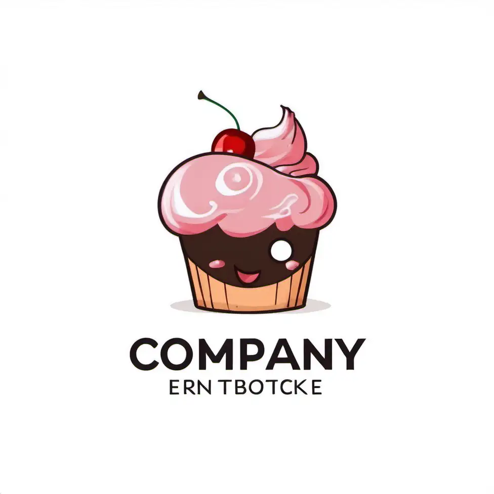 a sketch art of a cupcake with with frosting an a red cherry on top with white background