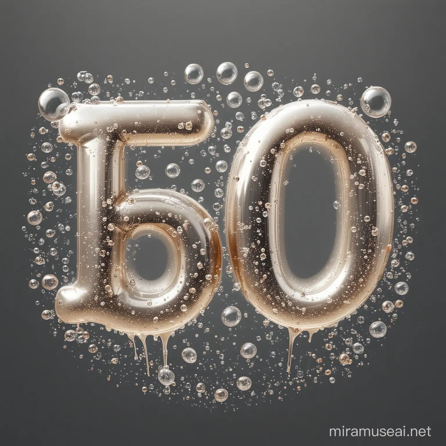 A bubbly number. (50) fifty percent. transparent