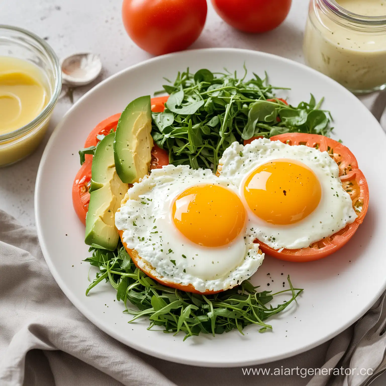 Healthy-Breakfast-with-Fried-Eggs-and-Fresh-Vegetables