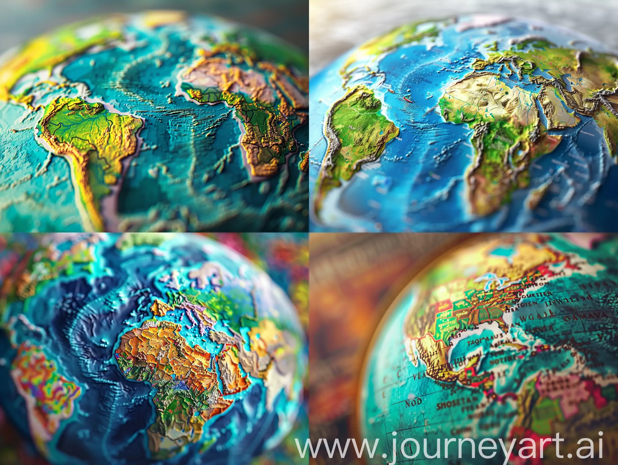 "Generate a high-resolution, realistic image depicting a global perspective in the aspect ratios of 16:9, 4:3, and 1:1. Ensure it includes eye-catching graphics such as a detailed world map or a globe with vibrant colors to engage the audience."