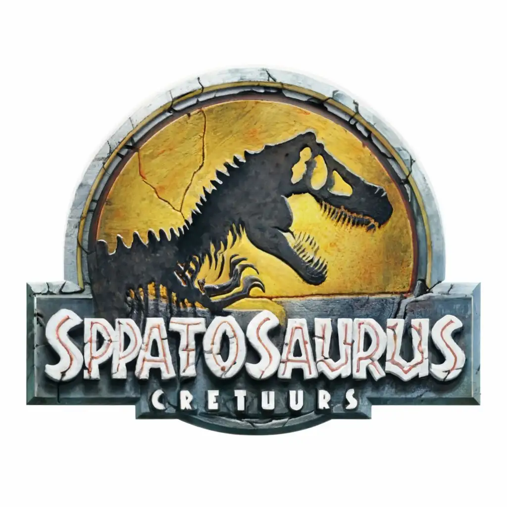 logo, Spinosaurus, with the text "Cretaceous Creatures", typography