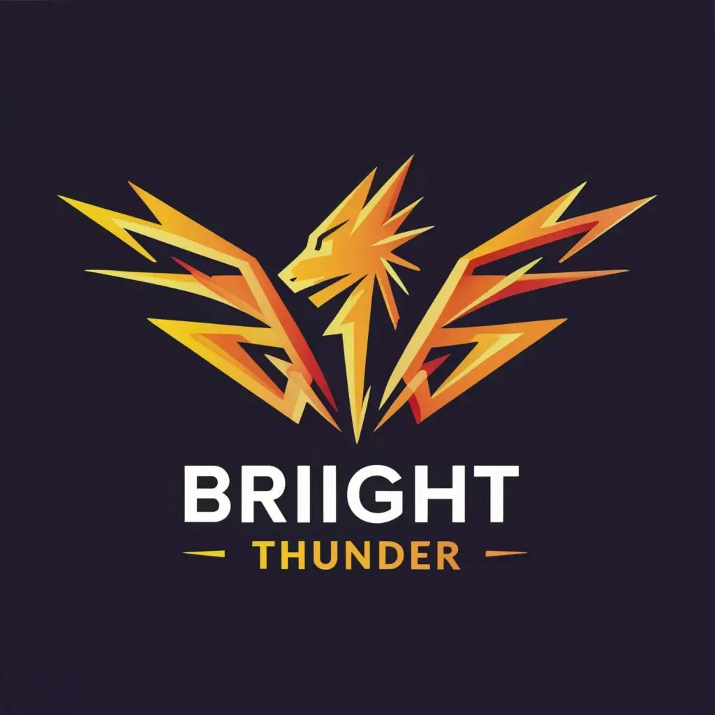 a logo design,with the text "Bright Thunder", main symbol:Dragon and Thunder,complex,be used in Technology industry,clear background