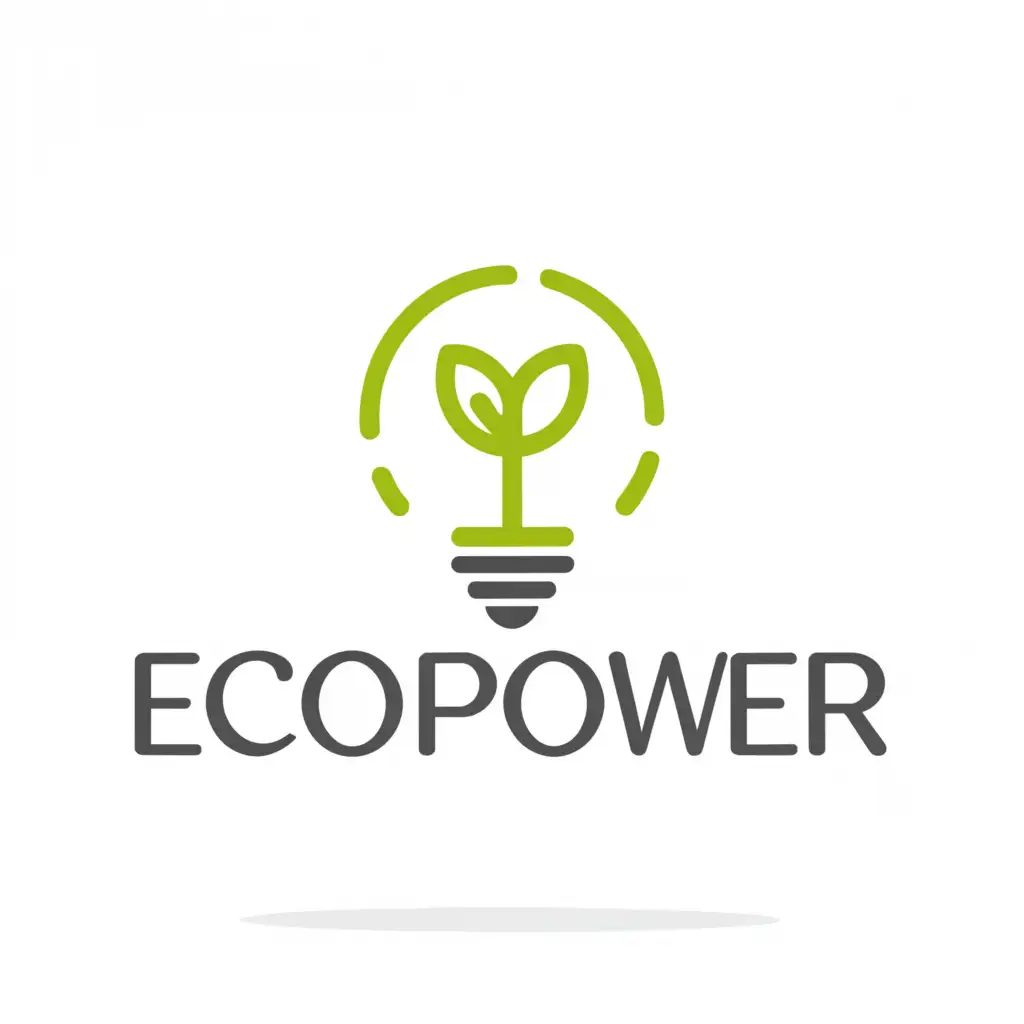a logo design,with the text "EcoPower", main symbol:saving electricity,Moderate,clear background