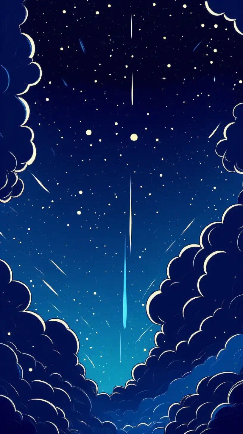Vibrant Cartoony Night Sky Illustration