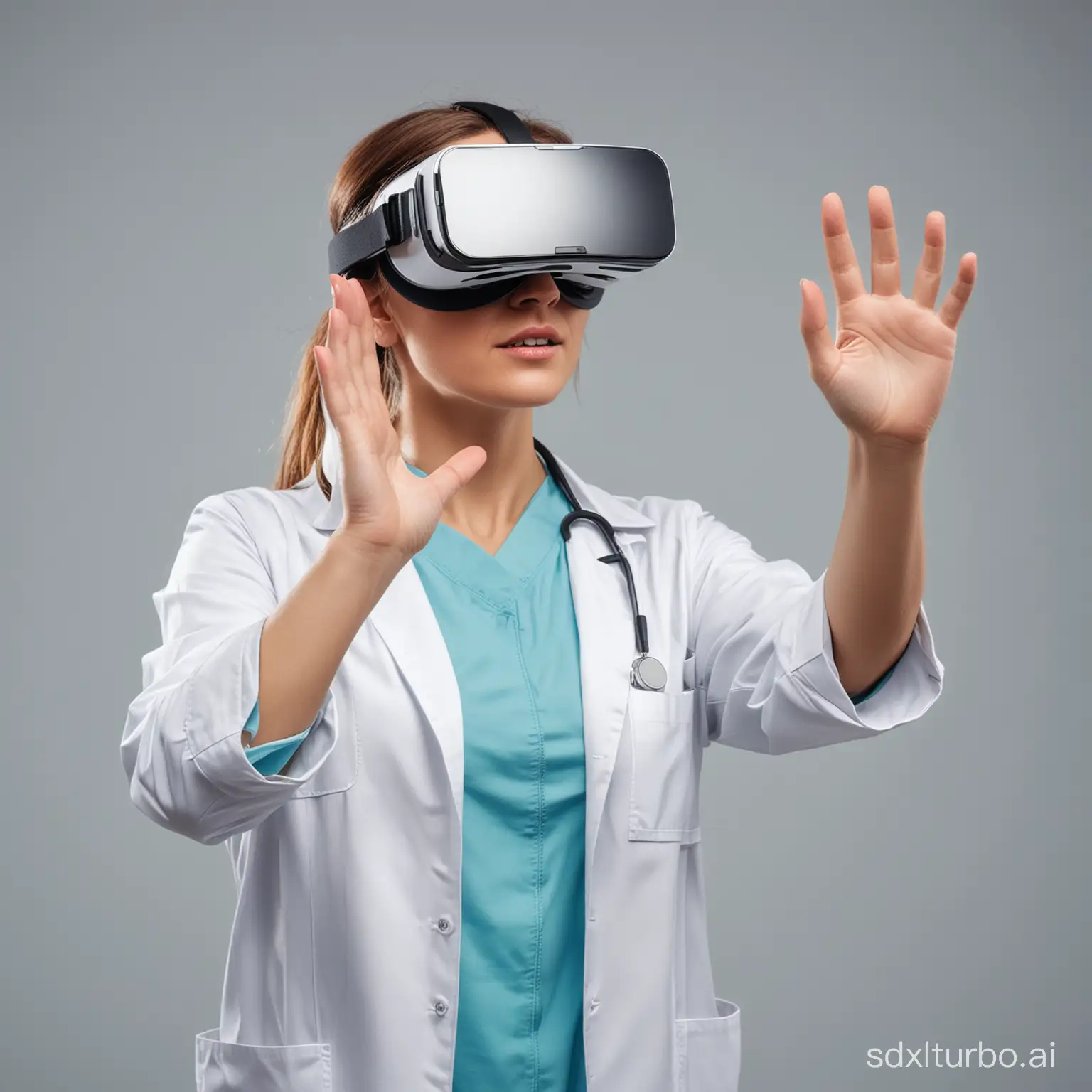 Female doctor with VR glasses