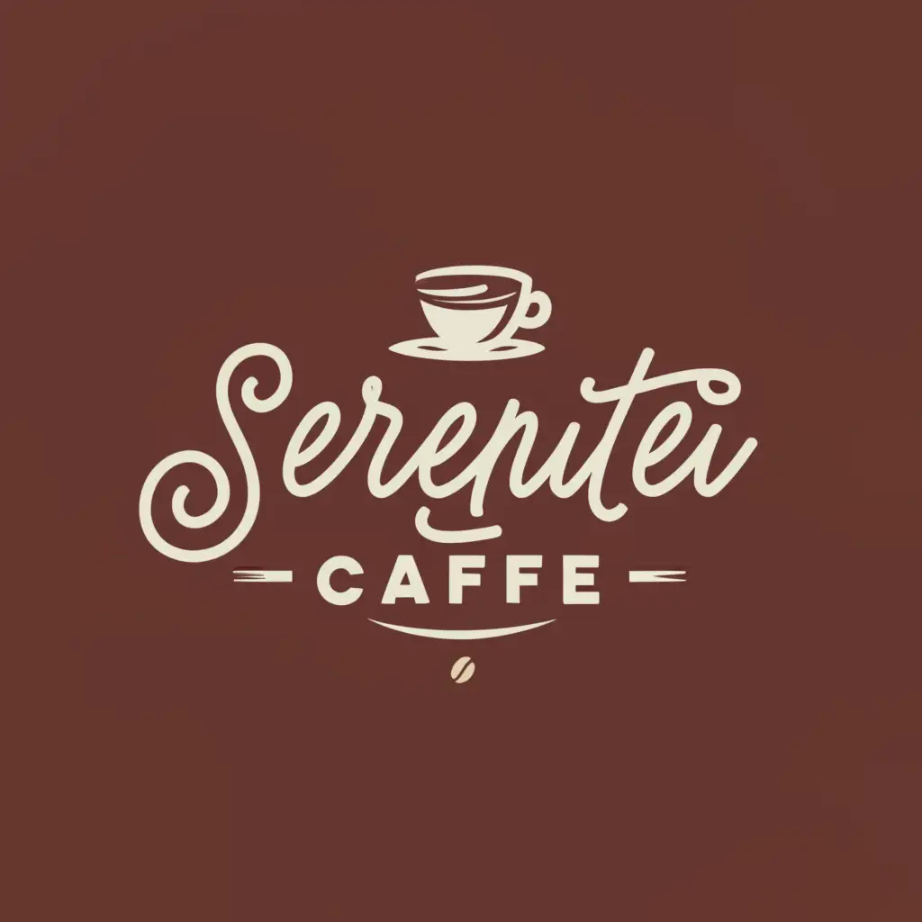 LOGO-Design-For-Serenitea-Caf-Minimalistic-Coffee-Symbol-on-Clear-Background
