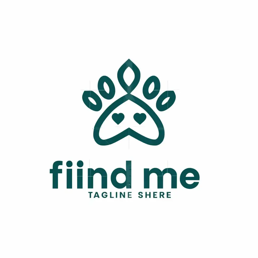 a logo design,with the text "FindMe", main symbol:pets ,Moderate,be used in Animals Pets industry,clear background