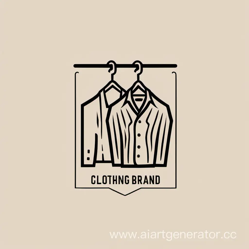логотип для бренда одежды со шкафом и одеждой