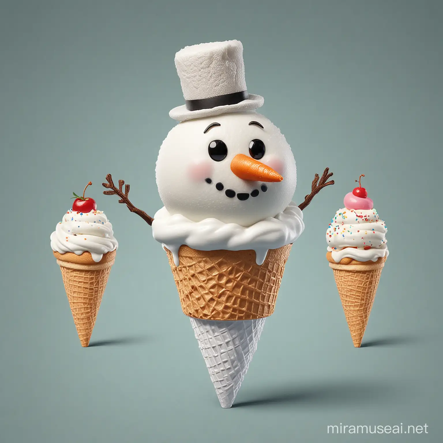 Whimsical Snowman and Soft Serve Delight at ChillOut Tasty Treats