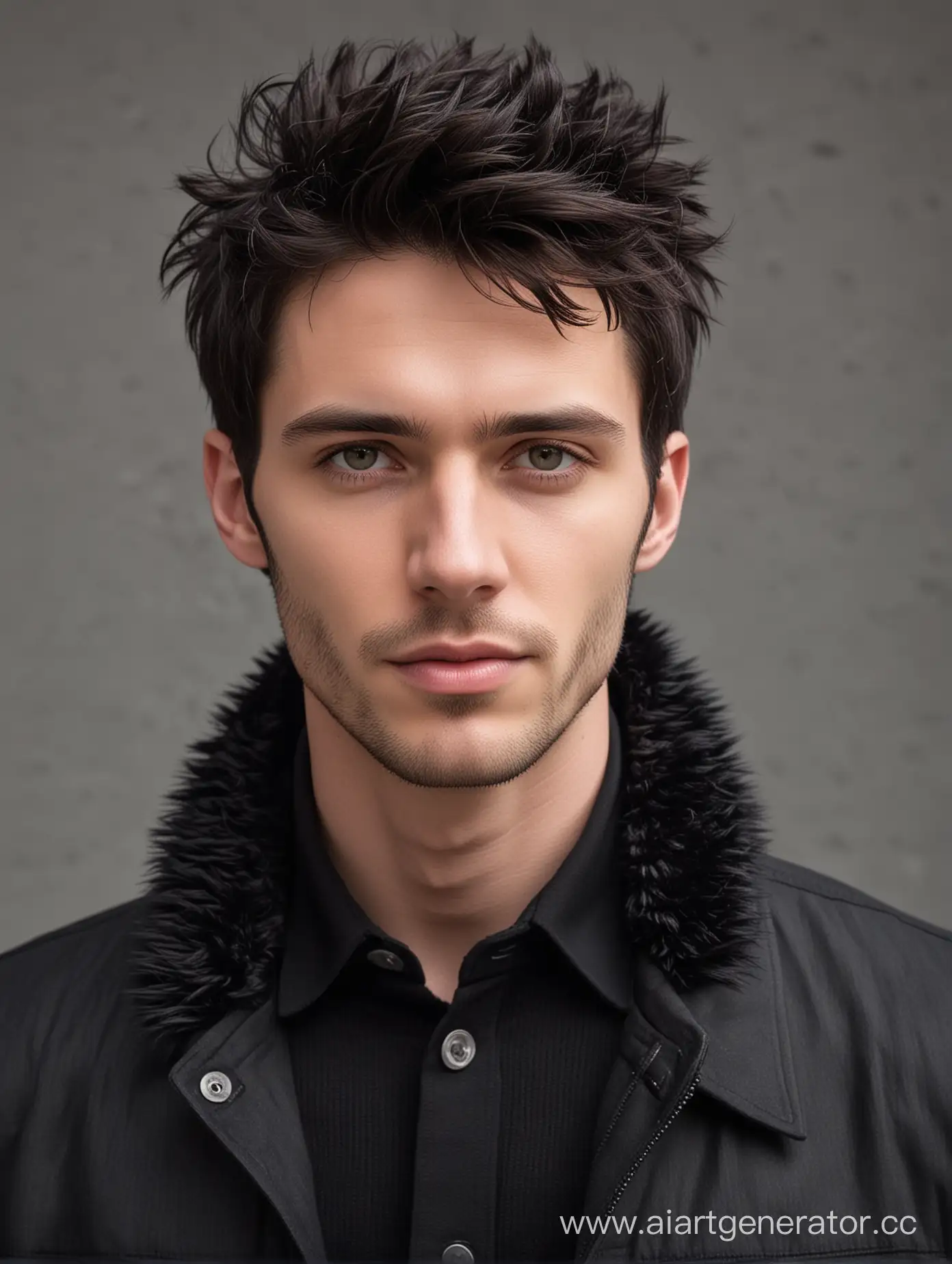 Stylish-Man-with-Black-Hair-and-FurLined-Jacket