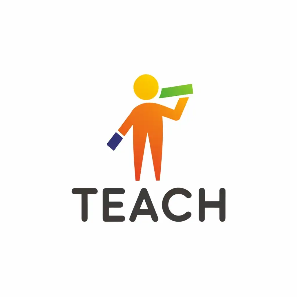 a logo design,with the text "teach", main symbol:teacher,Moderate,clear background