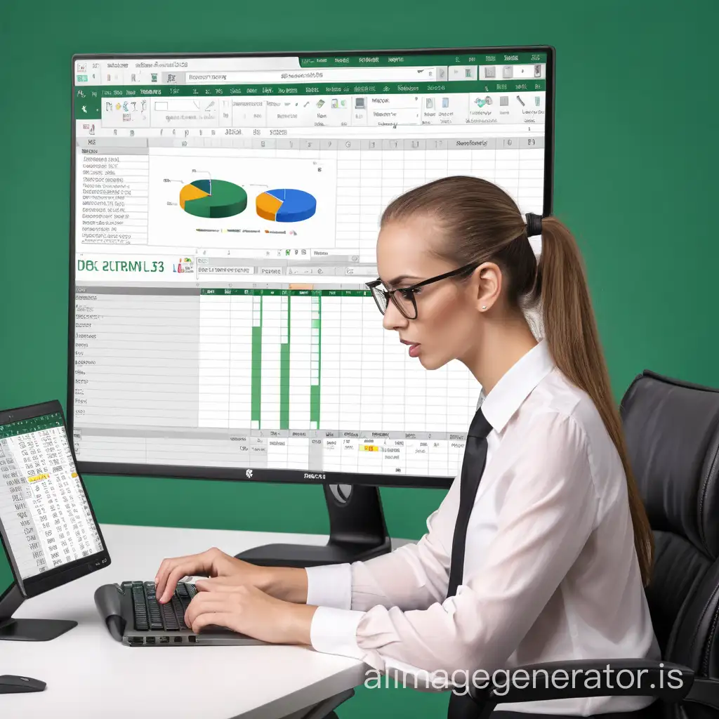 secretary working with Excel

