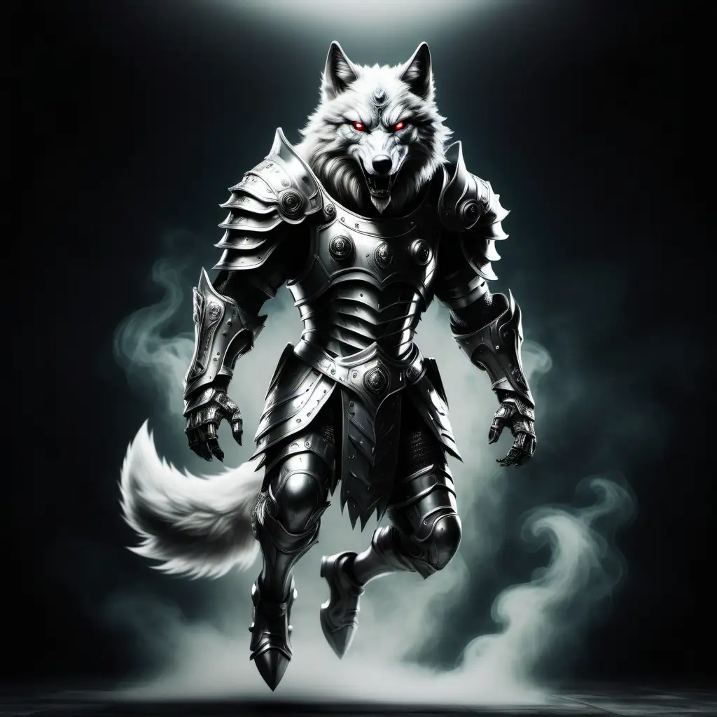 Ethereal Specter Ghostly Wolf Warrior in Full Armor