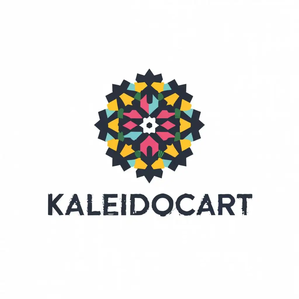 a logo design,with the text "KaleidoCart", main symbol:Kaleidoscope Imagery, Cart Symbolism,Moderate,be used in Retail industry,clear background