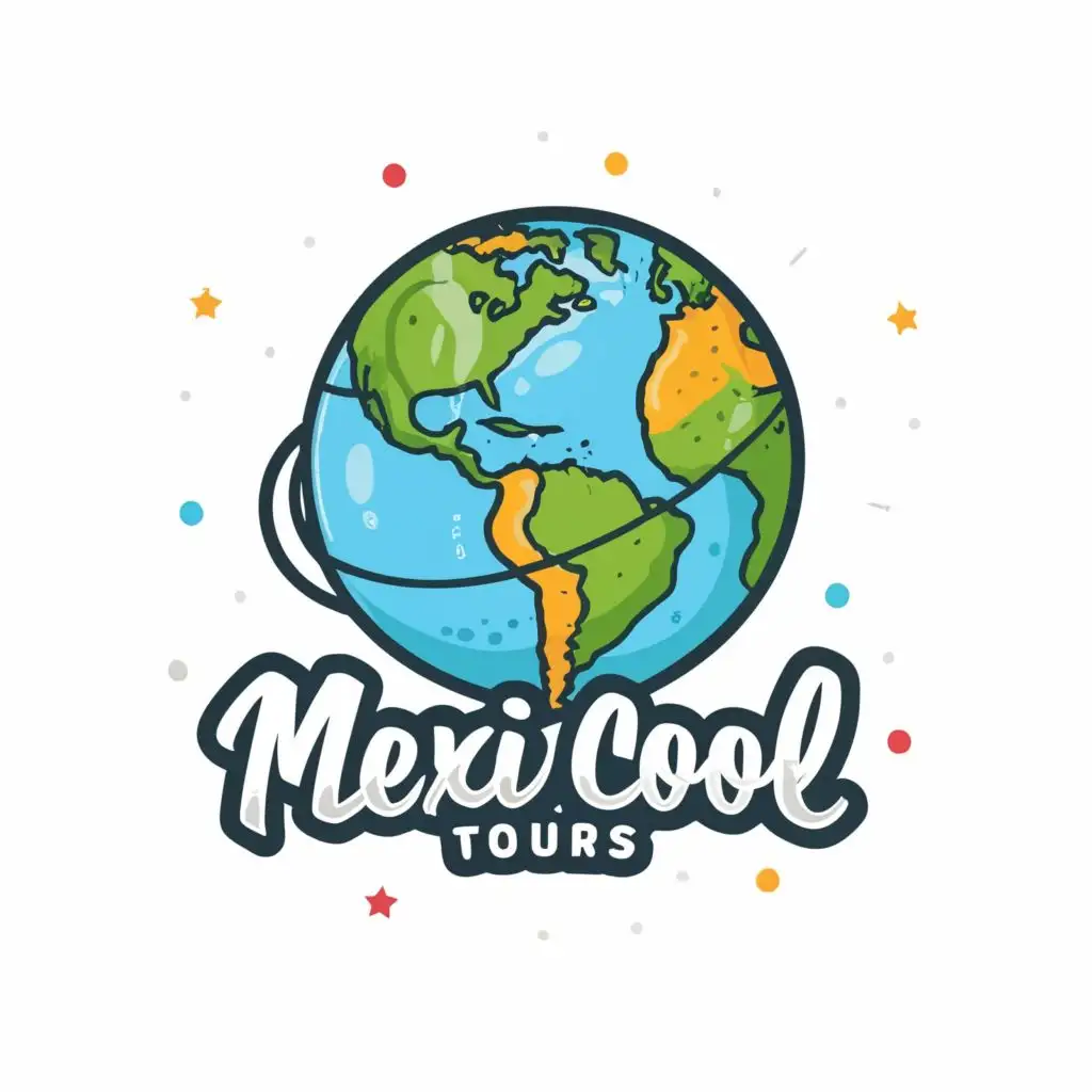 logo, Earth globe, with the text ""MexiCoolTours"", typography, be used in Travel industry