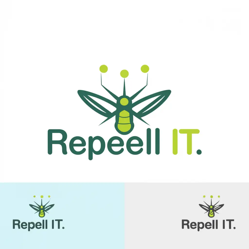 a logo design,with the text 'Repell It', main symbol:killing mosquitoes by organic chemicals,complex,clear background