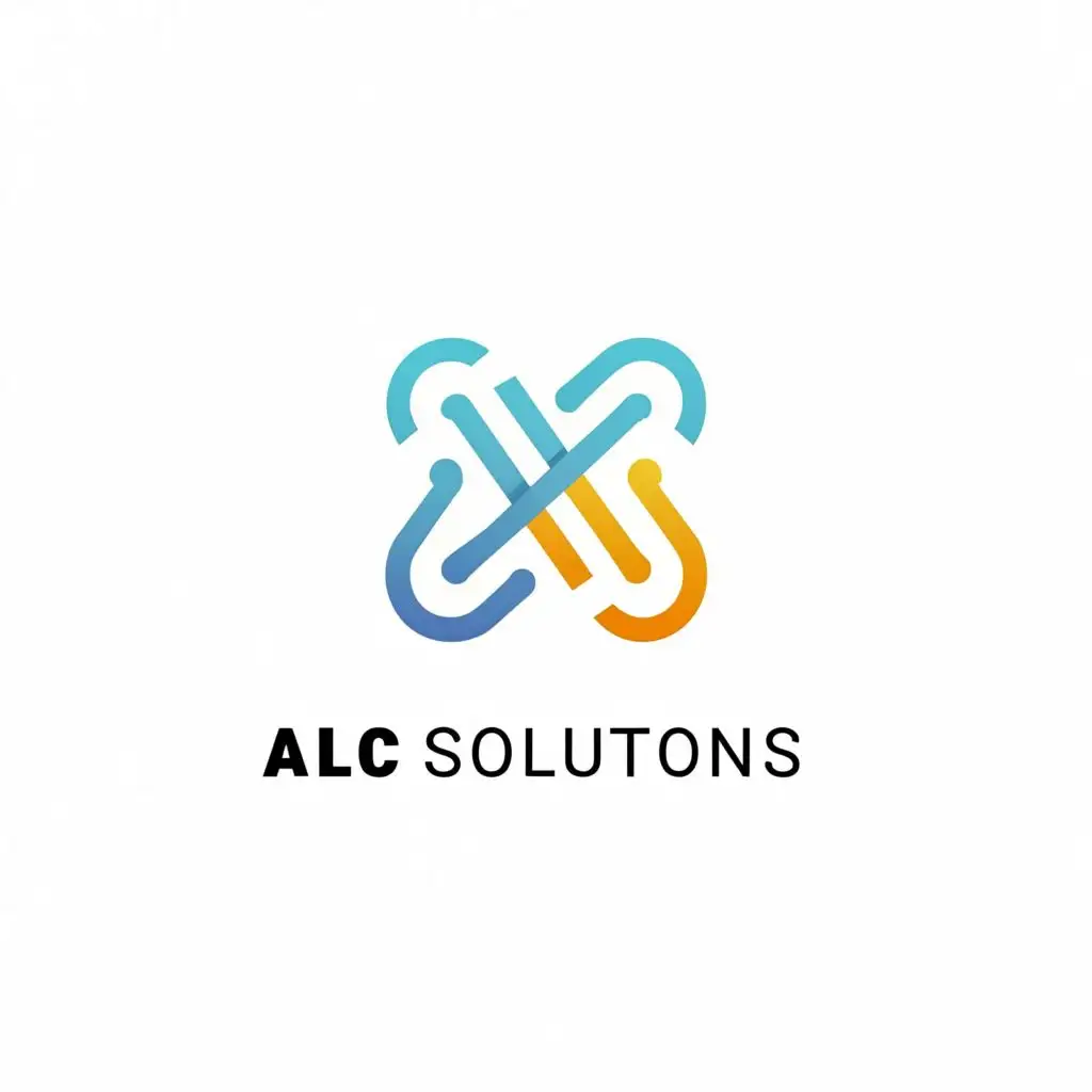 a logo design,with the text "ALC Solutions", main symbol:Wires,Moderate,be used in Technology industry,clear background