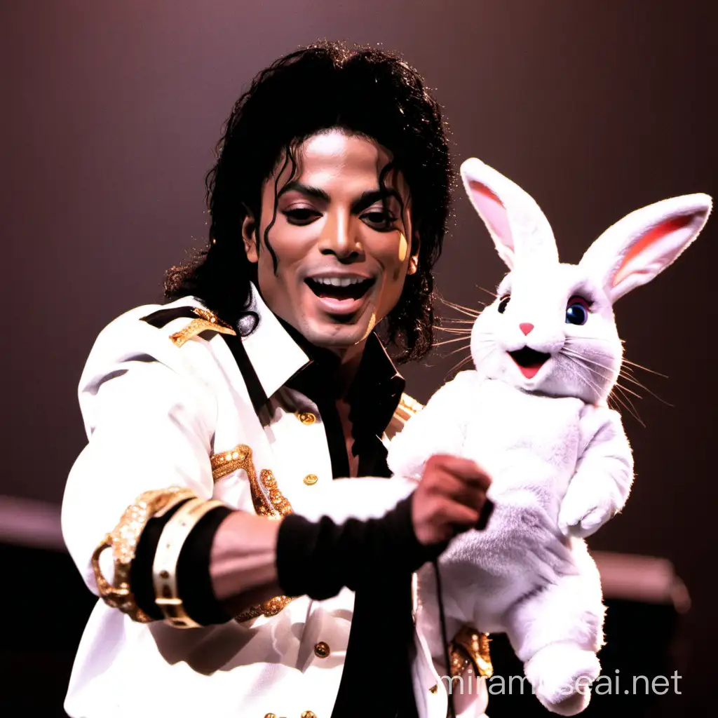 Michael Jackson Performing Alongside Baby Bunny in Vibrant Concert
