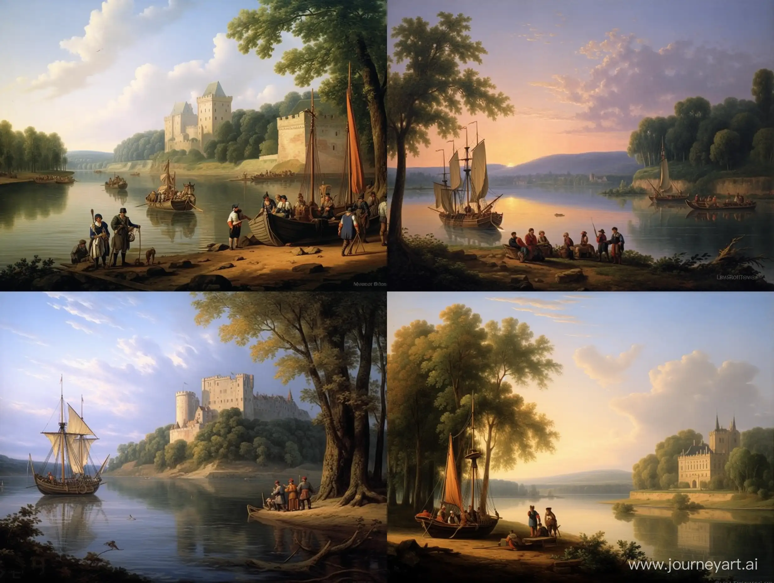 French-Revolution-Era-Peasant-Exile-Barge-on-the-Loire-18th-Century-Painting
