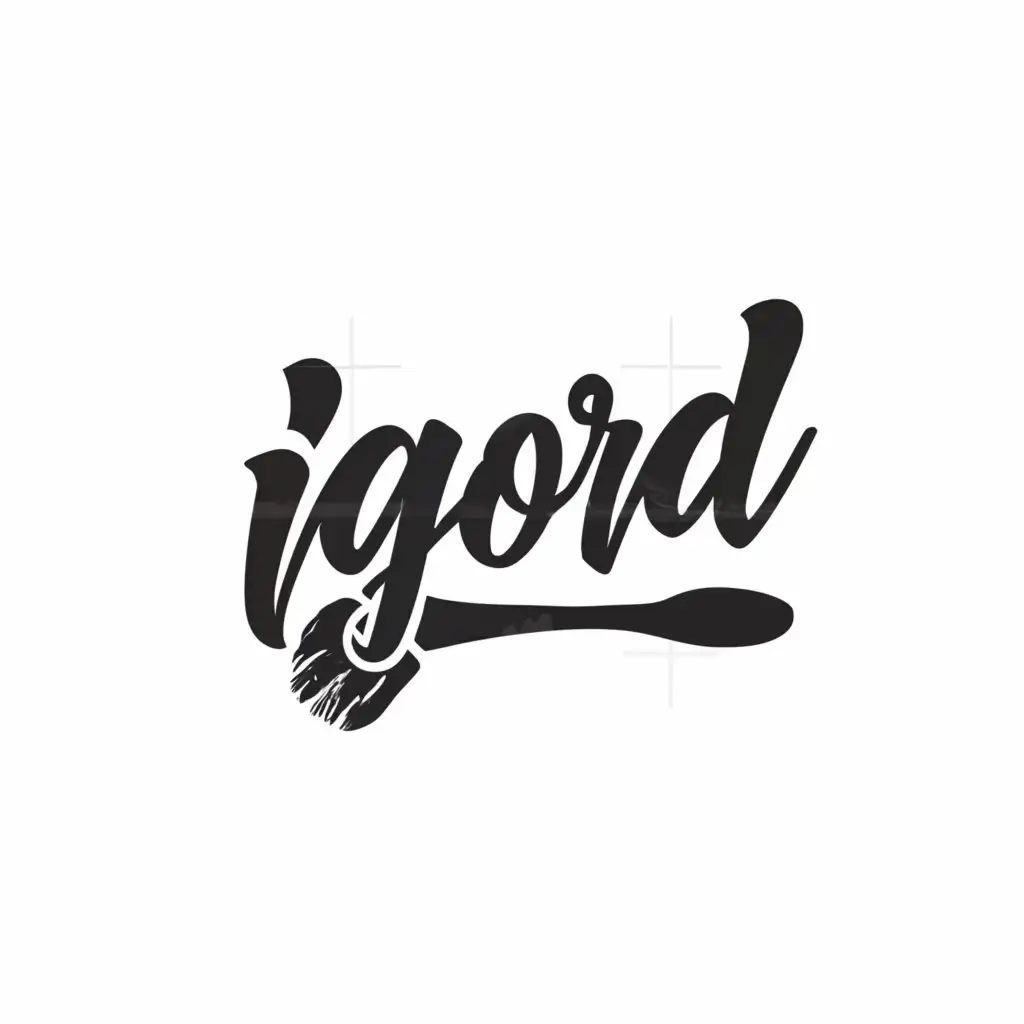 LOGO-Design-For-IgorD-Elegant-Text-with-Painters-Brush-Symbol-on-Clean-Background