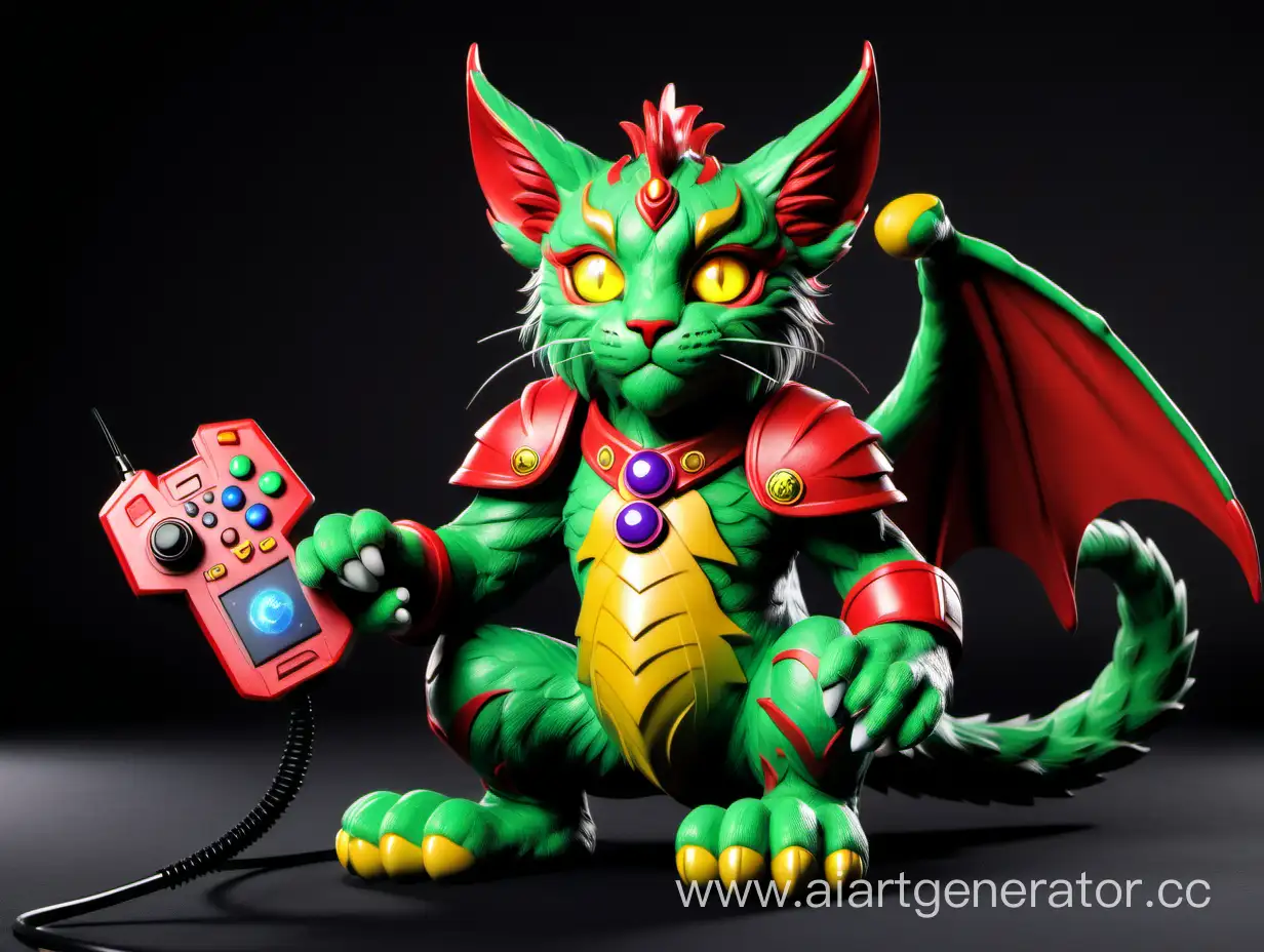 Fantasy-Cat-Creature-Holding-Gaming-Joystick