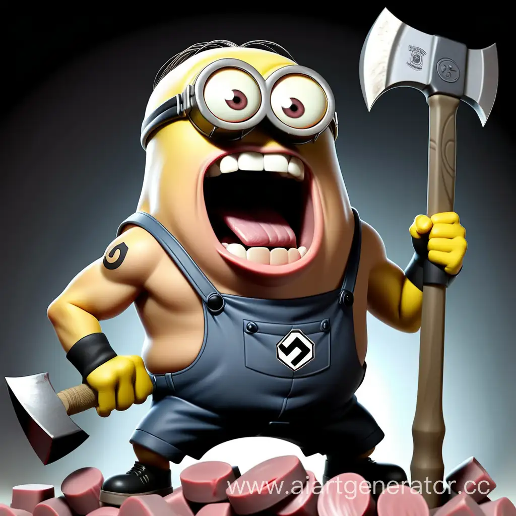 Energetic-Minion-Wielding-Axe-in-Action-Against-Pig-Targets