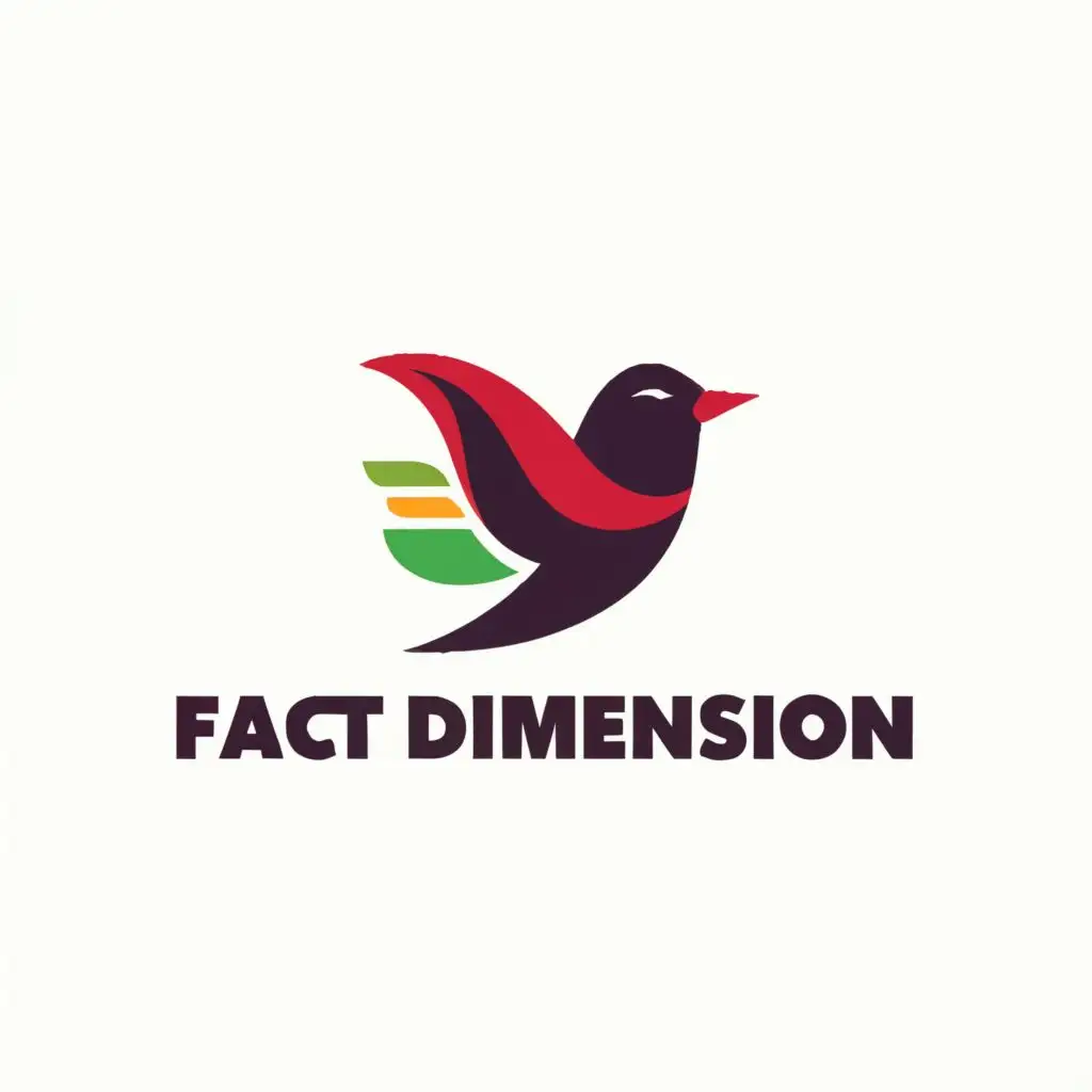 logo, A bird, with the text "Fact dimension", typography, be used in Education industry