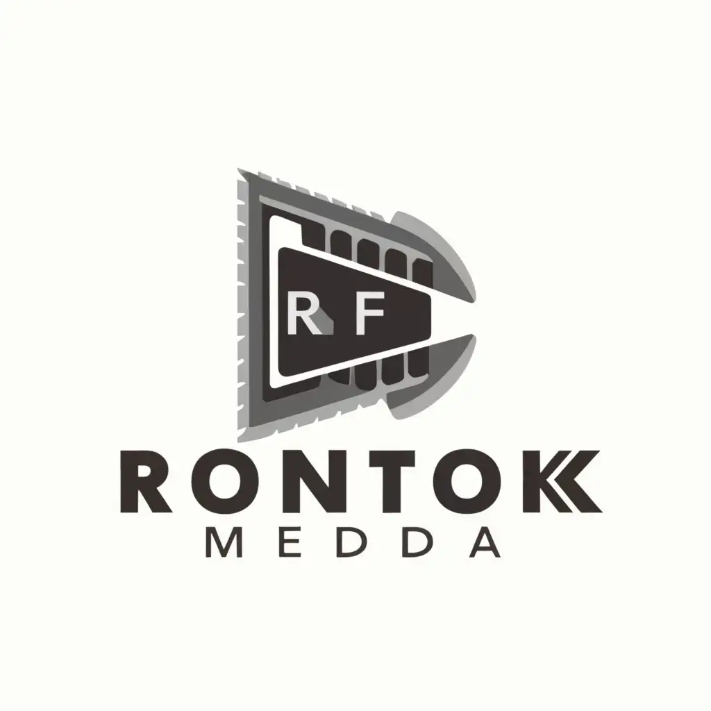 a logo design,with the text "RontFok Media", main symbol:RF,complex,be used in Entertainment industry,clear background