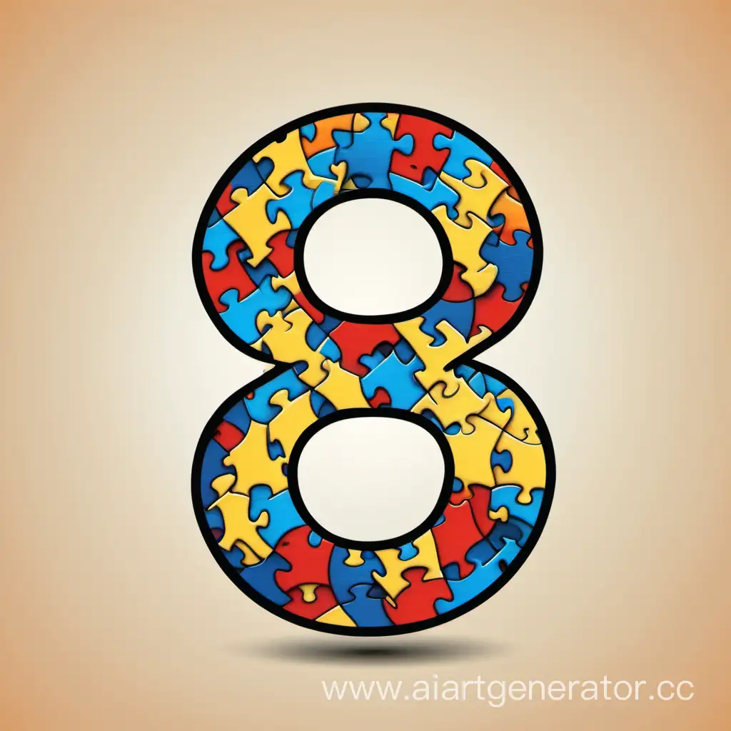 Number-8-Puzzle-Piece-on-Colorful-Background