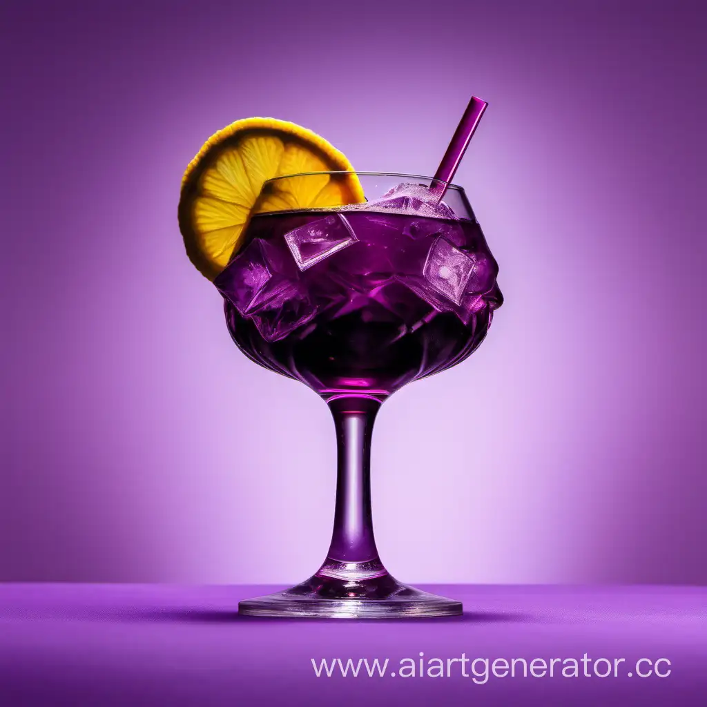 коктейль в бокале фиолетового цвета