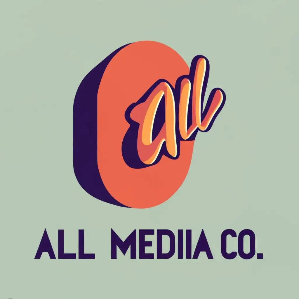 logo, All, with the text "All media co", typography, be used in Technology industry