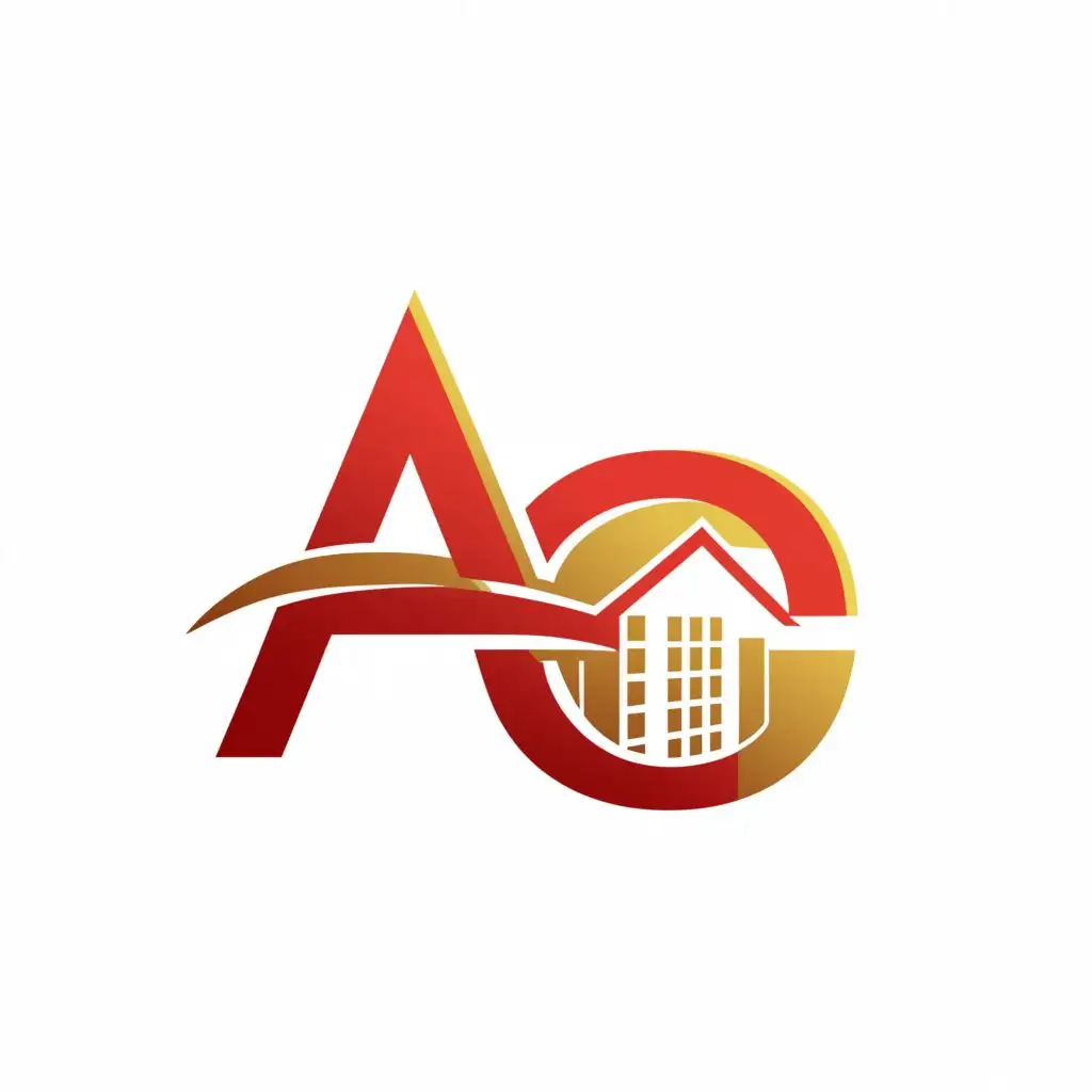 a logo design,with the text ""AC"", main symbol:real estate, bright red, bright gold, with white background,Moderate,be used in Real Estate industry,clear background