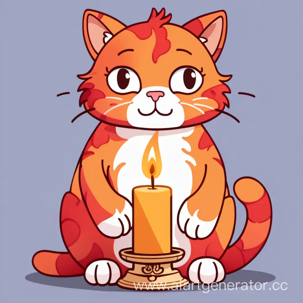 Adorable-Cartoon-Red-Cat-Holding-a-Candle
