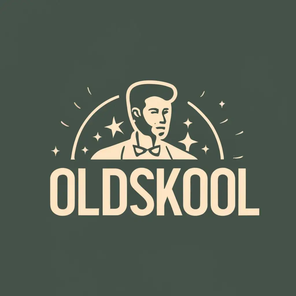 logo, Man, with the text "oldskool", typography