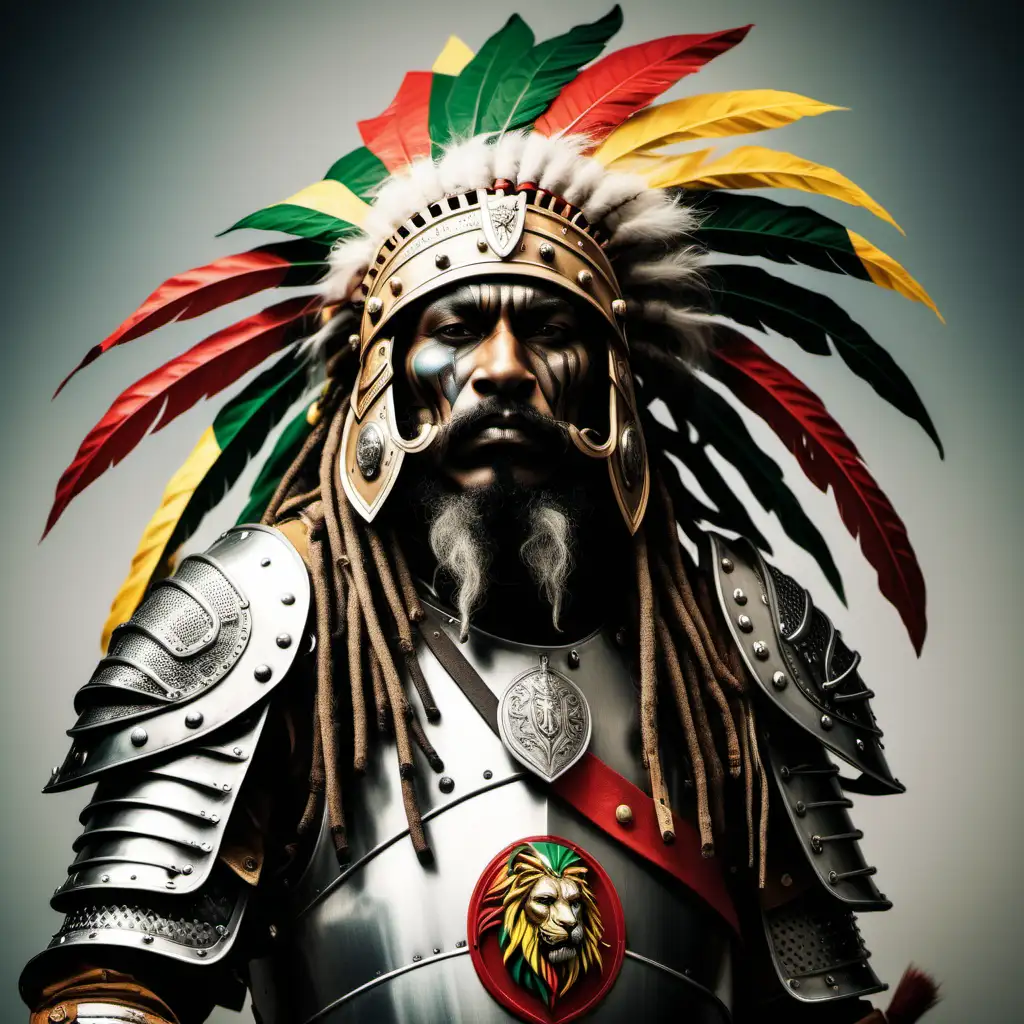 Multicultural Warrior Parade Rastafarian Indian Chief Lion Viking Samurai Italian Knight in Armor