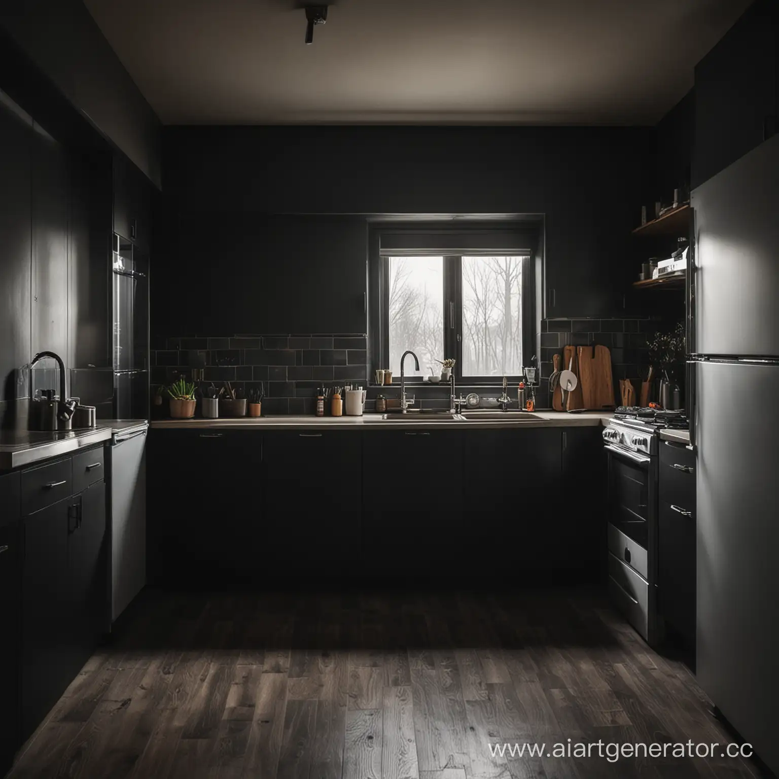 Empty-Dark-Kitchen-Interior-with-Ambient-Lighting