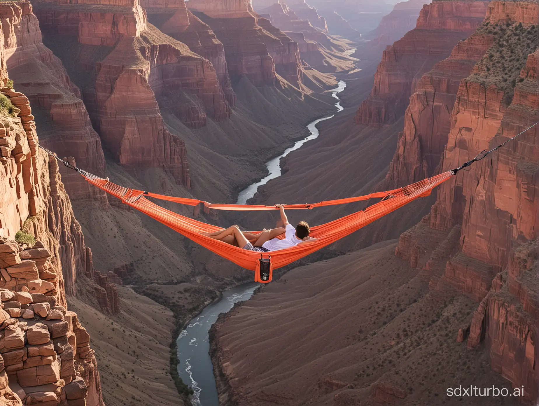 a hammock over the grand canyon