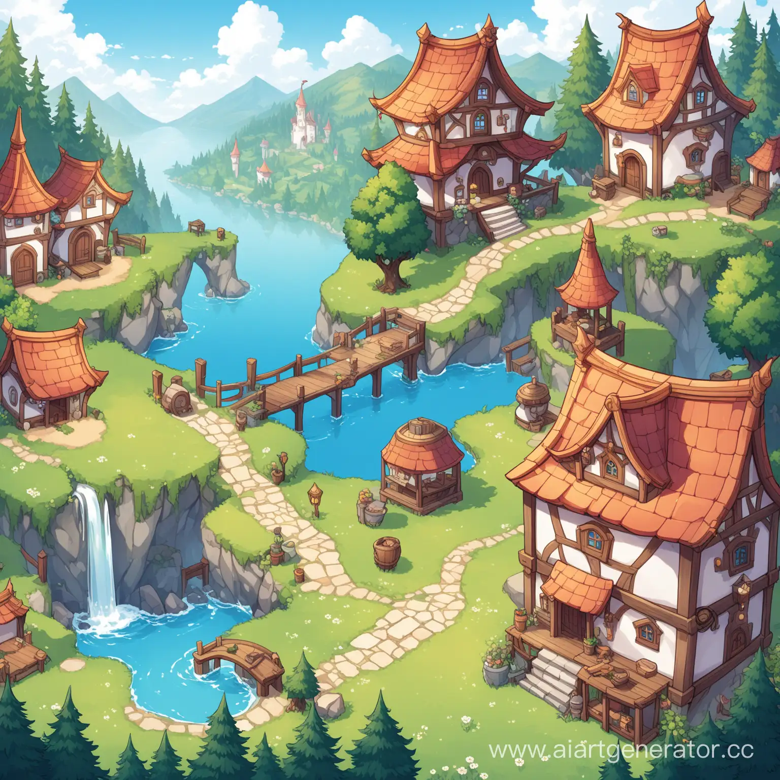 Game locations for a game called Tiny tale